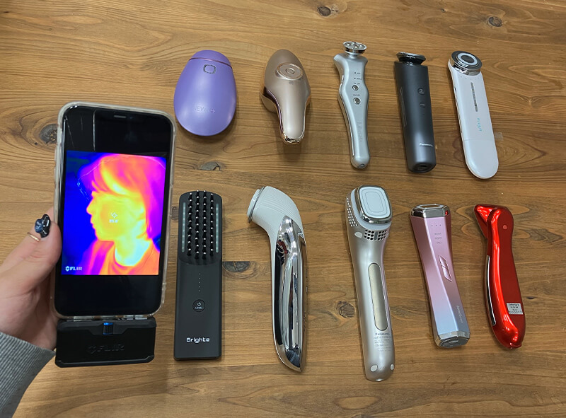 サーモグラフィを使用して肌温度を測定